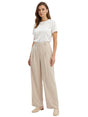 Image for Women's Plain Solid Classic Pant,Beige