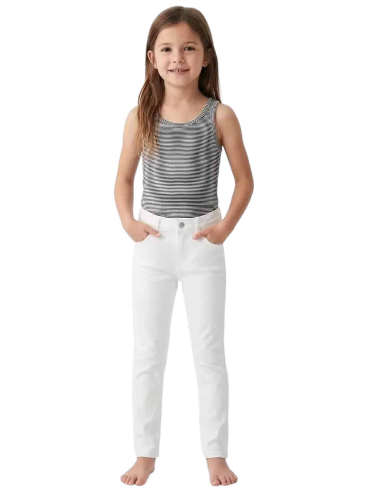 Image for Kids Girl's Plain Solid Jeans,White