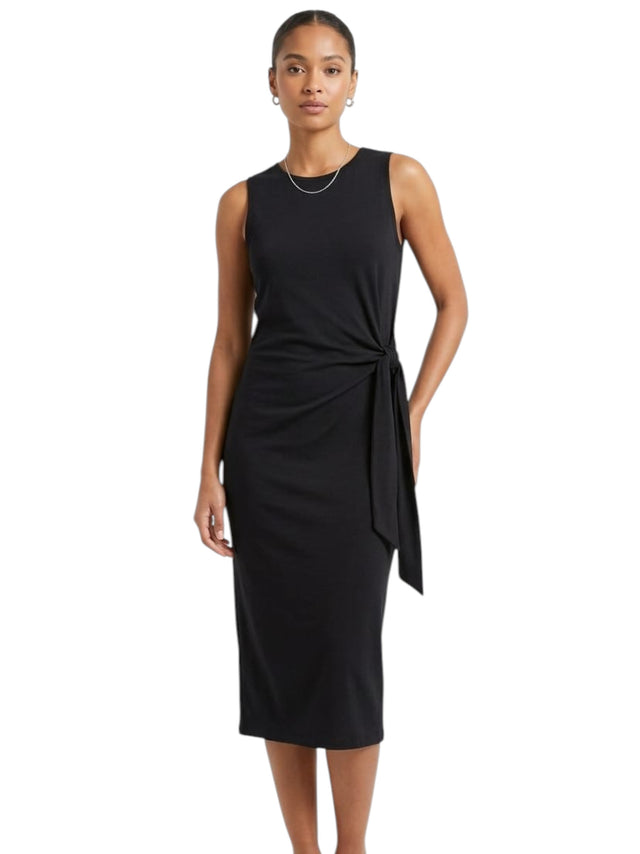 Image for Women's Plain Solid Dress,Black