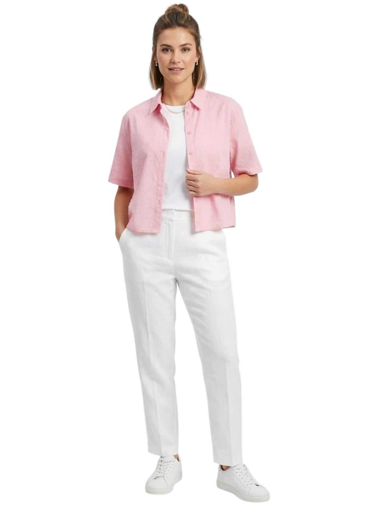 Image for Women's Plain Swiss Dot Chemise,Pink