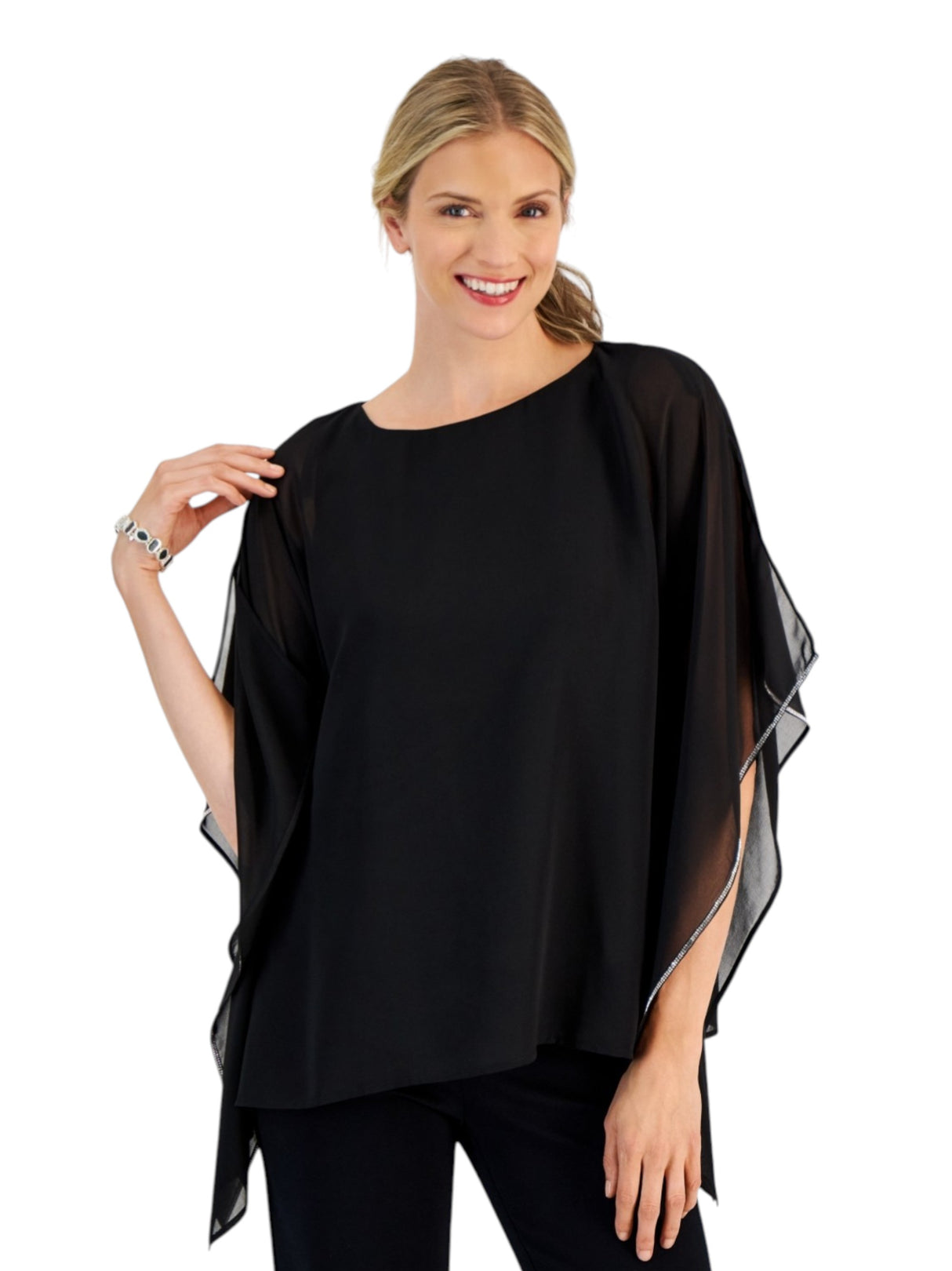 Image for Women's Ruffled Top,Black