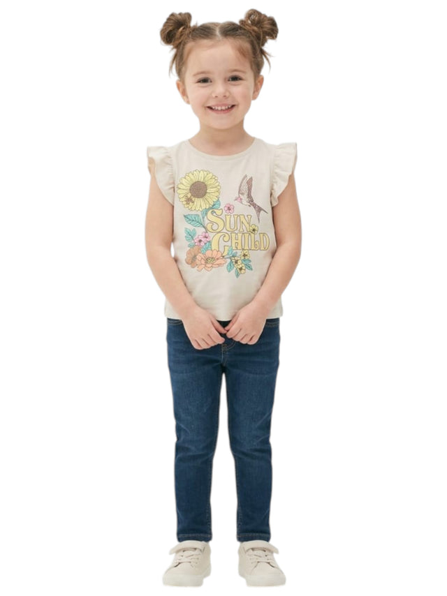 Image for Kids Girl's Printed Top,Light Beige