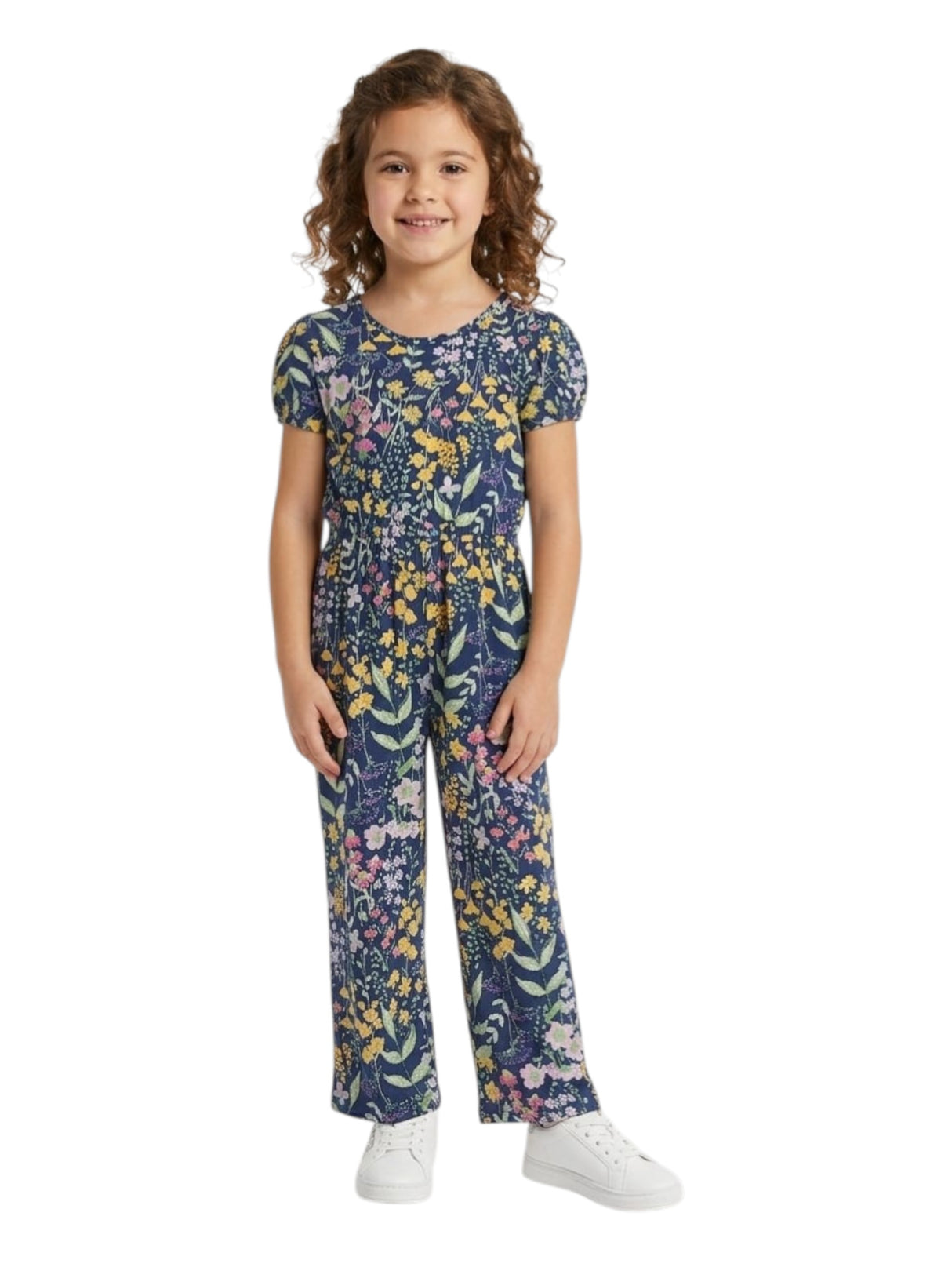 Image for Kids Girl's Printed Jumpsuit,Navy