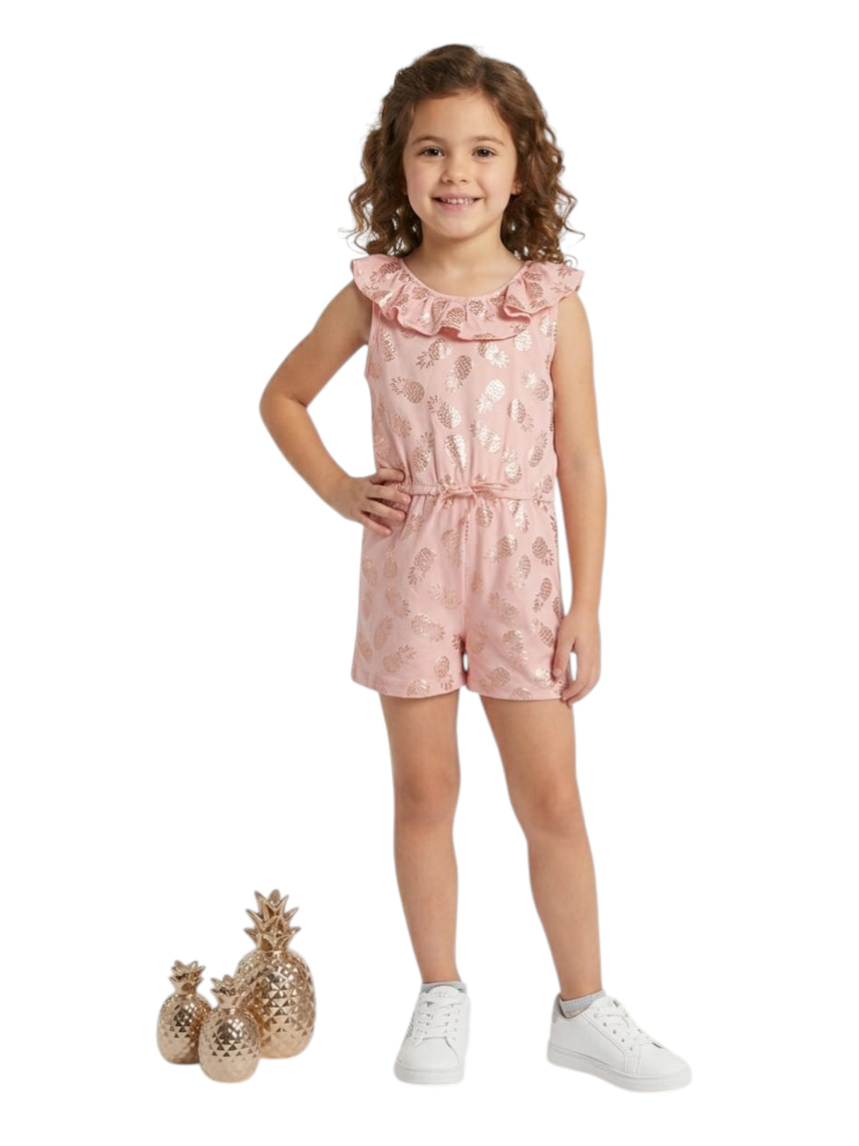 Image for Kids Girl's Printed Jumpsuit,Light Peach