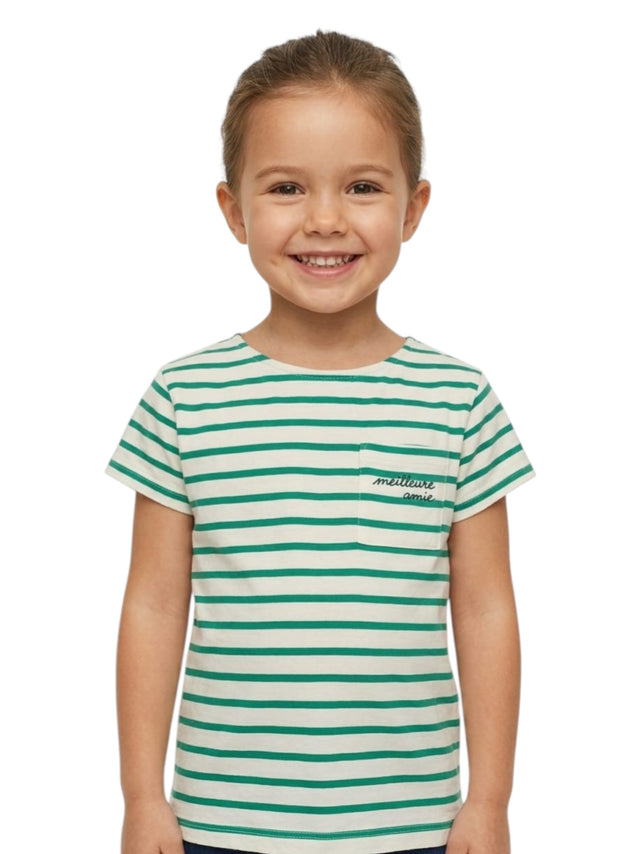 Image for Kids Boy's Green Striped Top,White