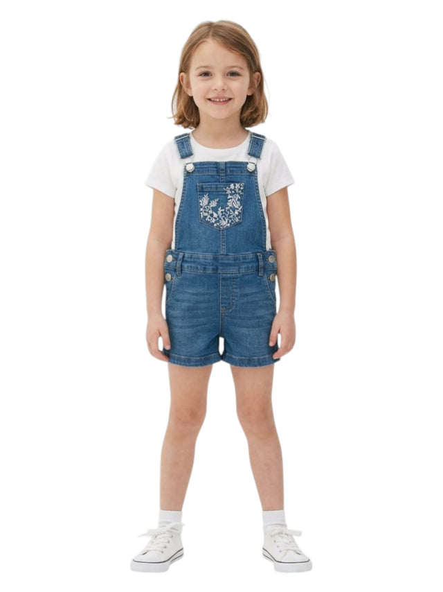 Image for Kids Girl's Embroidered Jumpsuit,Blue