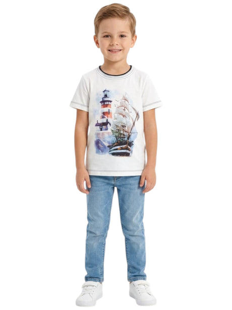 Image for Kids Boy's Printed Top,White