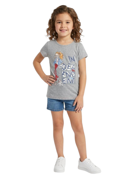 Image for Kids Girl's Printed Top,Grey