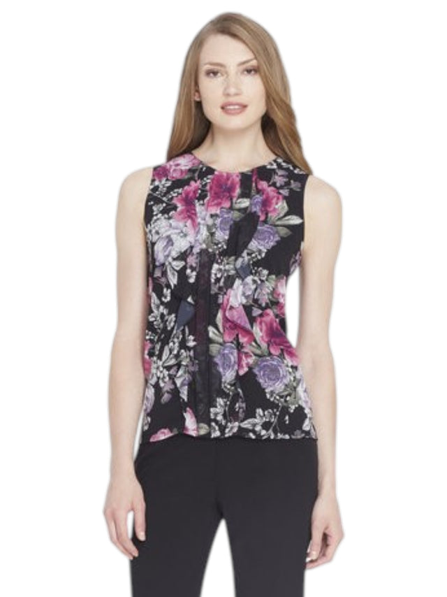 Image for Women's Floral Printed Top,Black