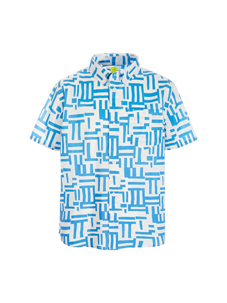 Image for Kids Boy's Printed Dress Shirt,Blue