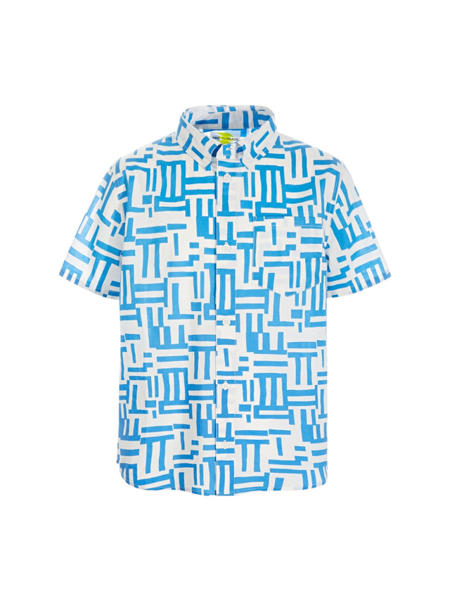 Image for Kids Boy's Printed Dress Shirt,Blue