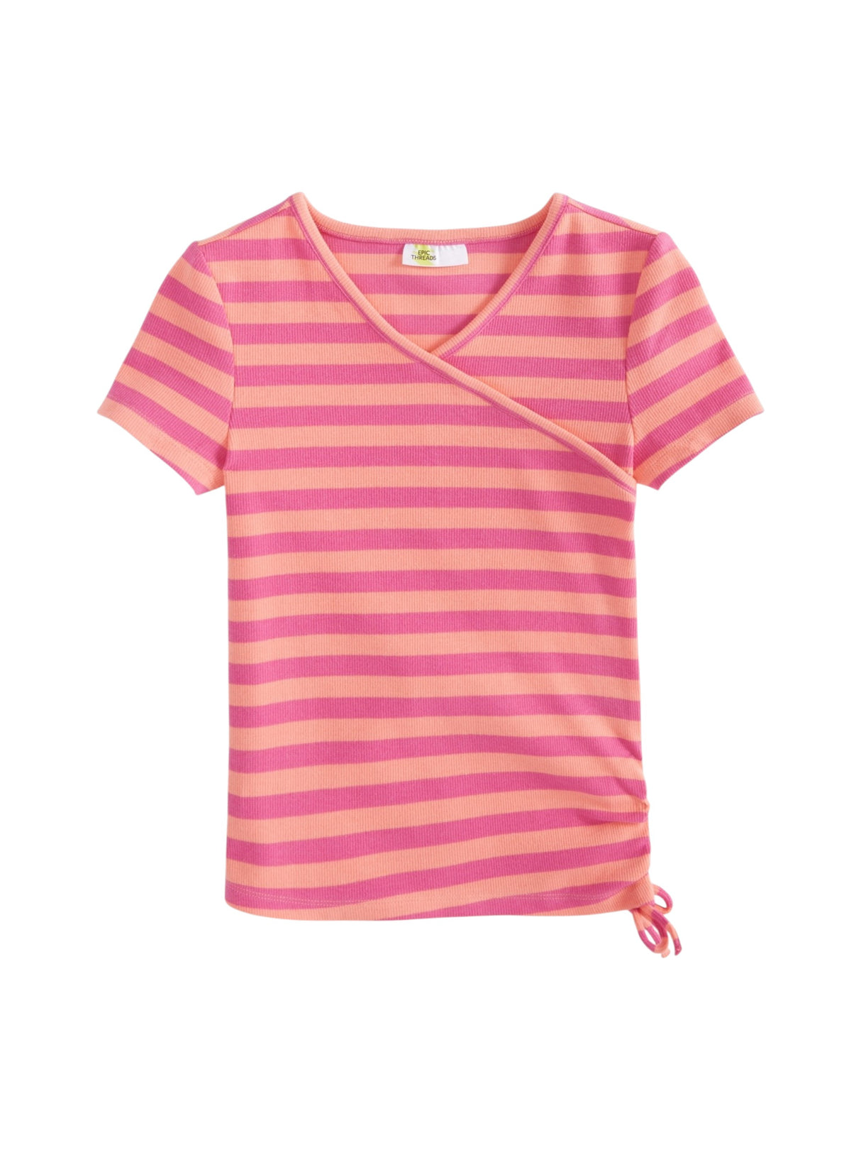 Image for Kids Girl's Pink Striped Top,Apricot
