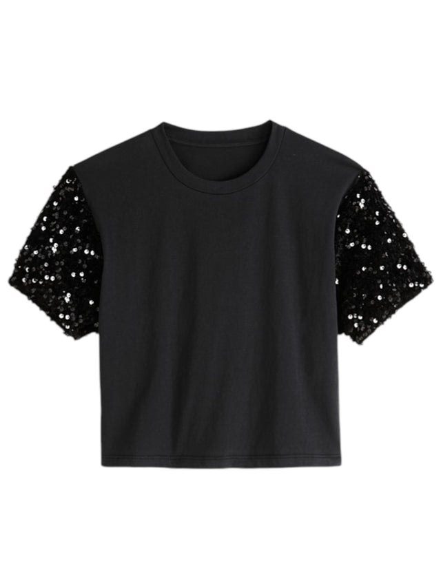 Image for Kids Girl's Sequined Top,Black