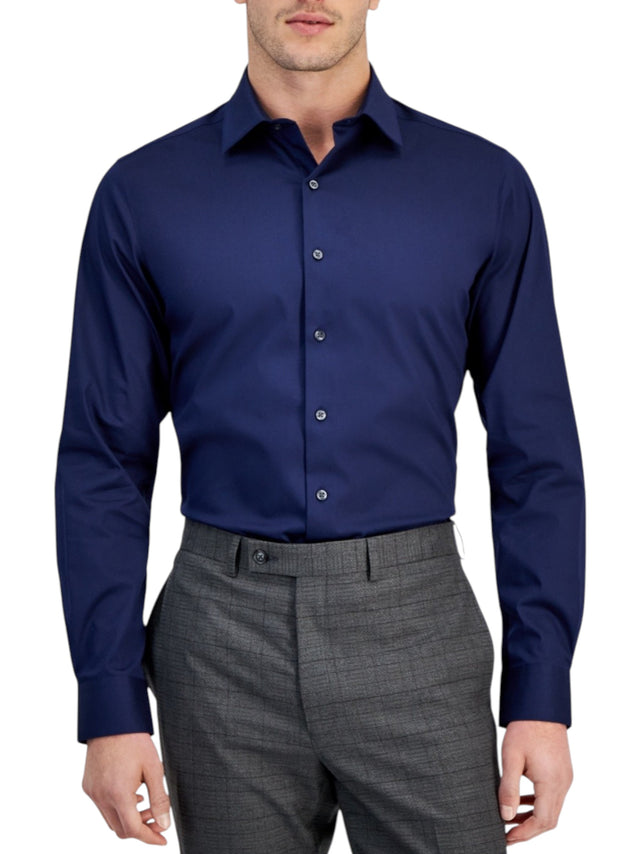 Image for Men's Plain Dress Shirt,Navy