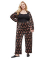 Image for Women's Printed Ribbed Pant,Black