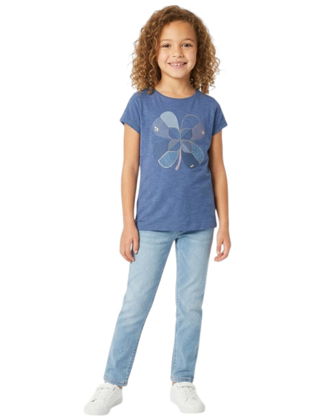 Image for Kids Girl's Printed Top,Dusty Navy