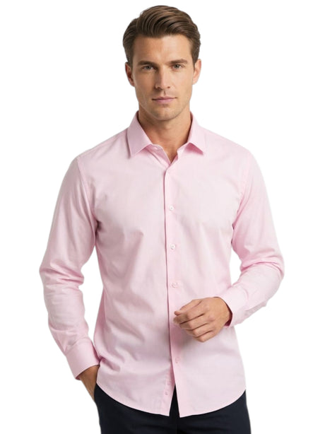 Image for Men's Plain Dress Shirt,Pink