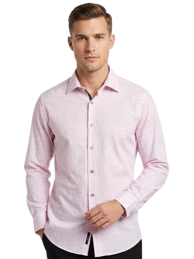 Image for Men's Printed Dress Shirt,Light Rose