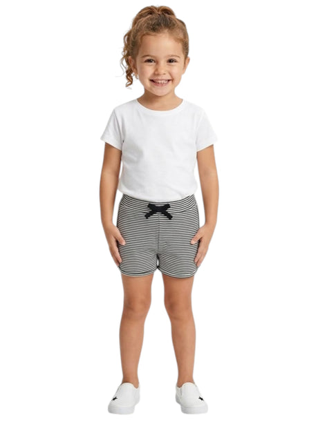 Image for Kids Girl's Navy Striped Short,White/Navy