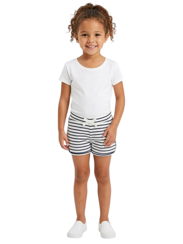 Image for Kids Girl's Navy Striped Short,White