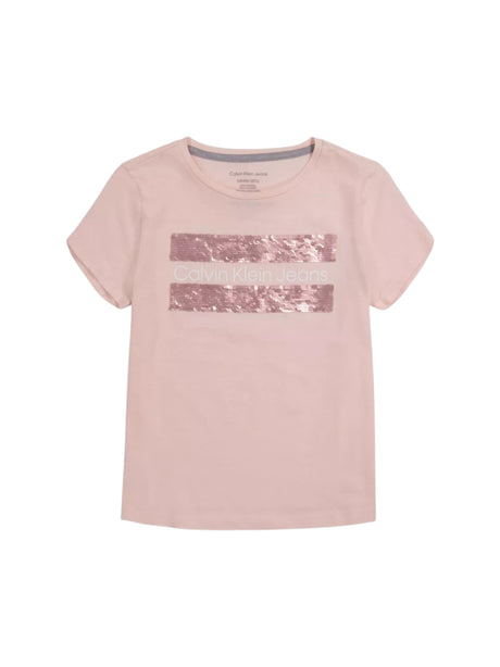 Image for Kids Girl's Sequined Striped Top,Light Pink