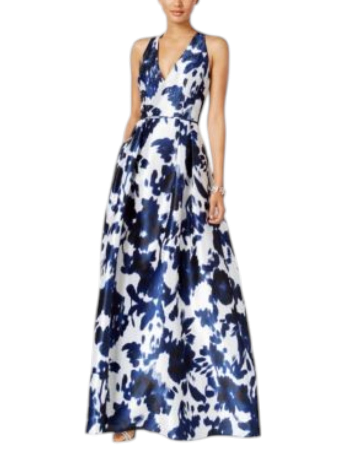 Image for Women's Printed Dress,Indigo/White