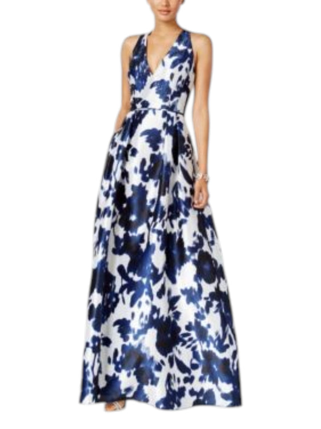 Image for Women's Printed Dress,Indigo/White