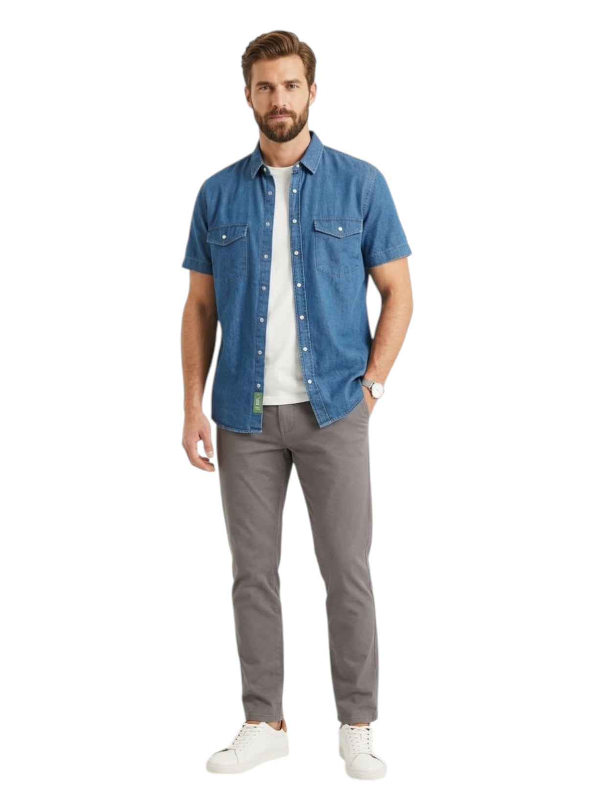 Image for Men's Plain Dress Shirt,Navy