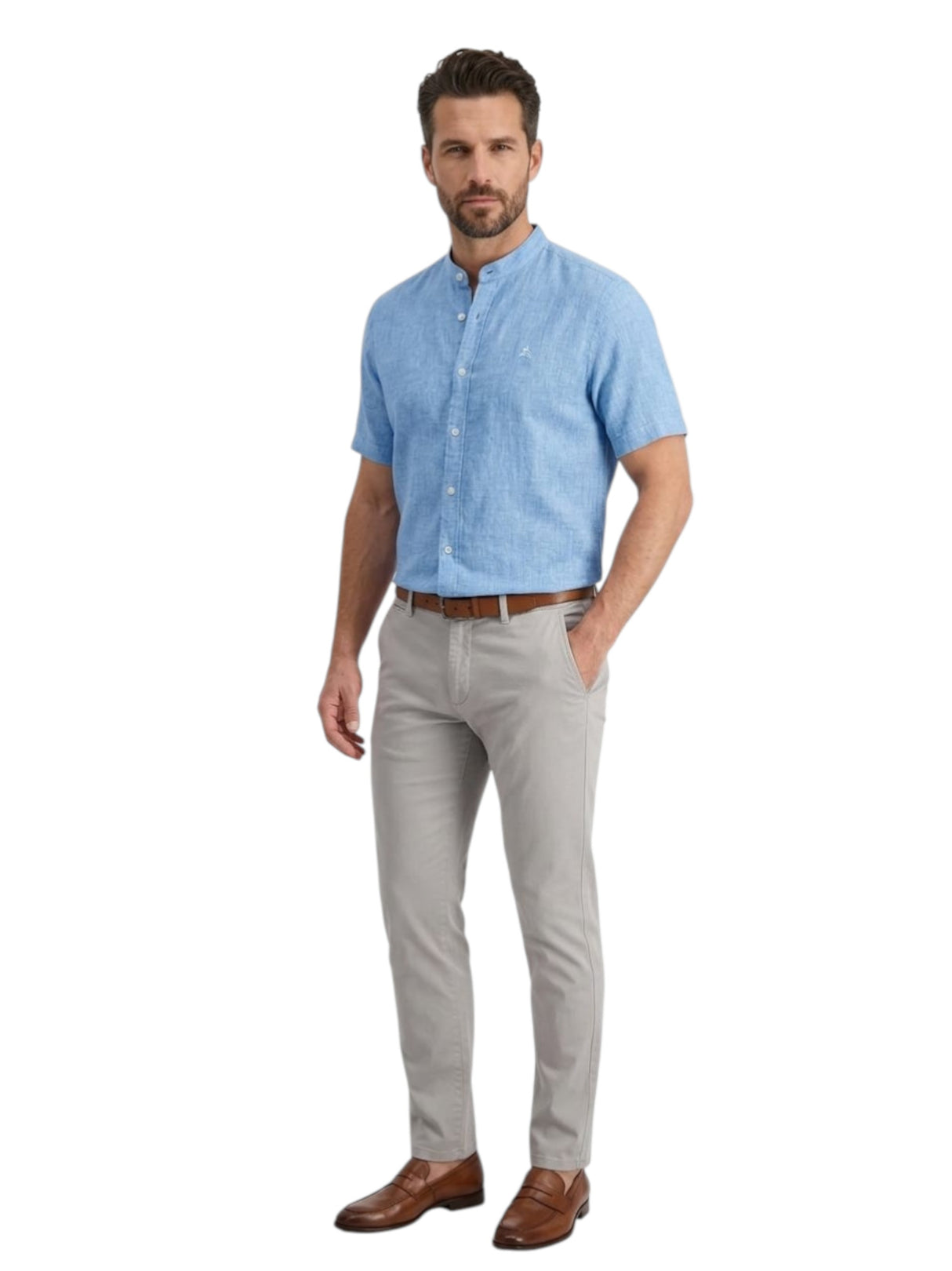 Image for Men's Plain Heather Dress Shirt,Blue