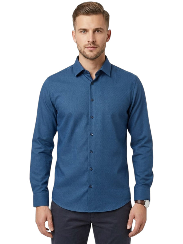 Image for Men's Plain Dress Shirt,Navy