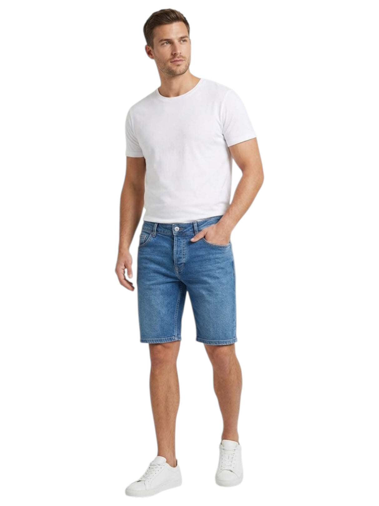 Image for Men's Plain Jeans Short,Blue