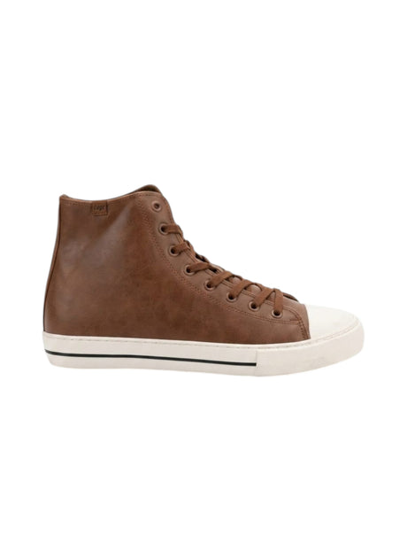 Image for Men's Plain High Top Shoes,Brown