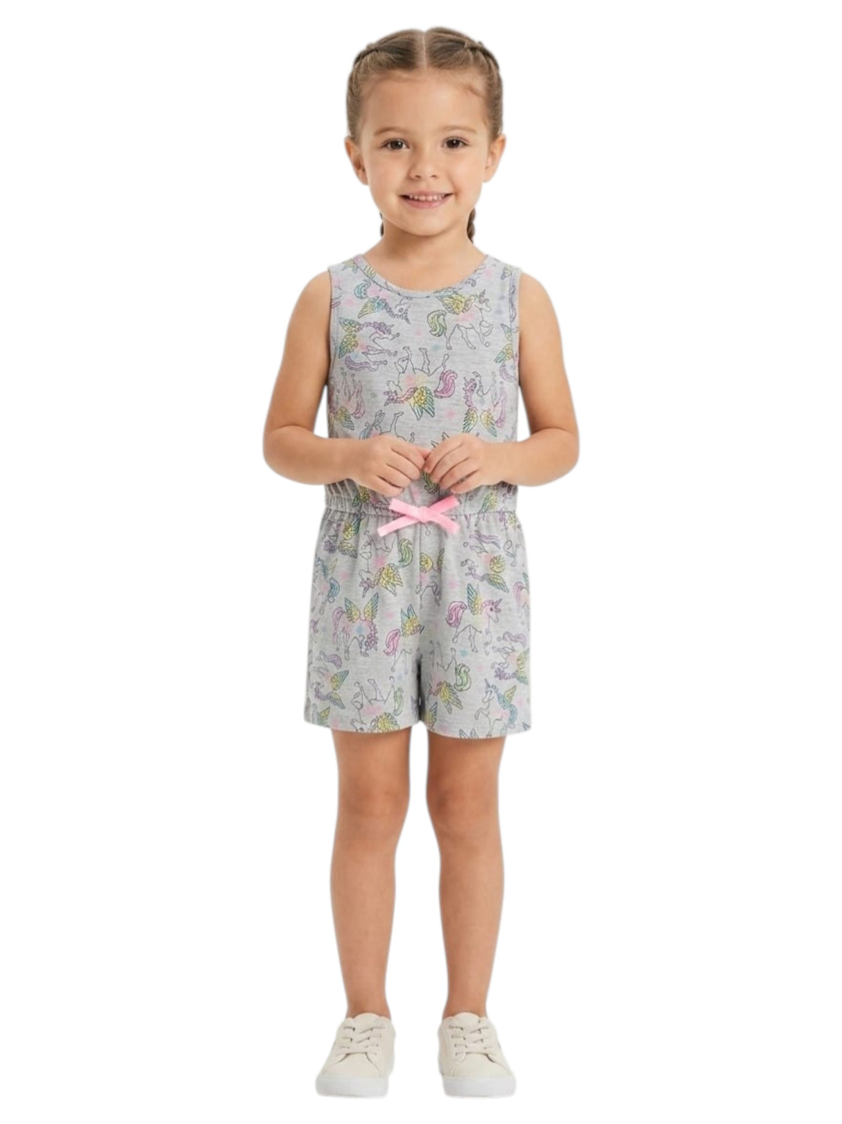 Image for Kids Girl's Printed Jumpsuit,Grey