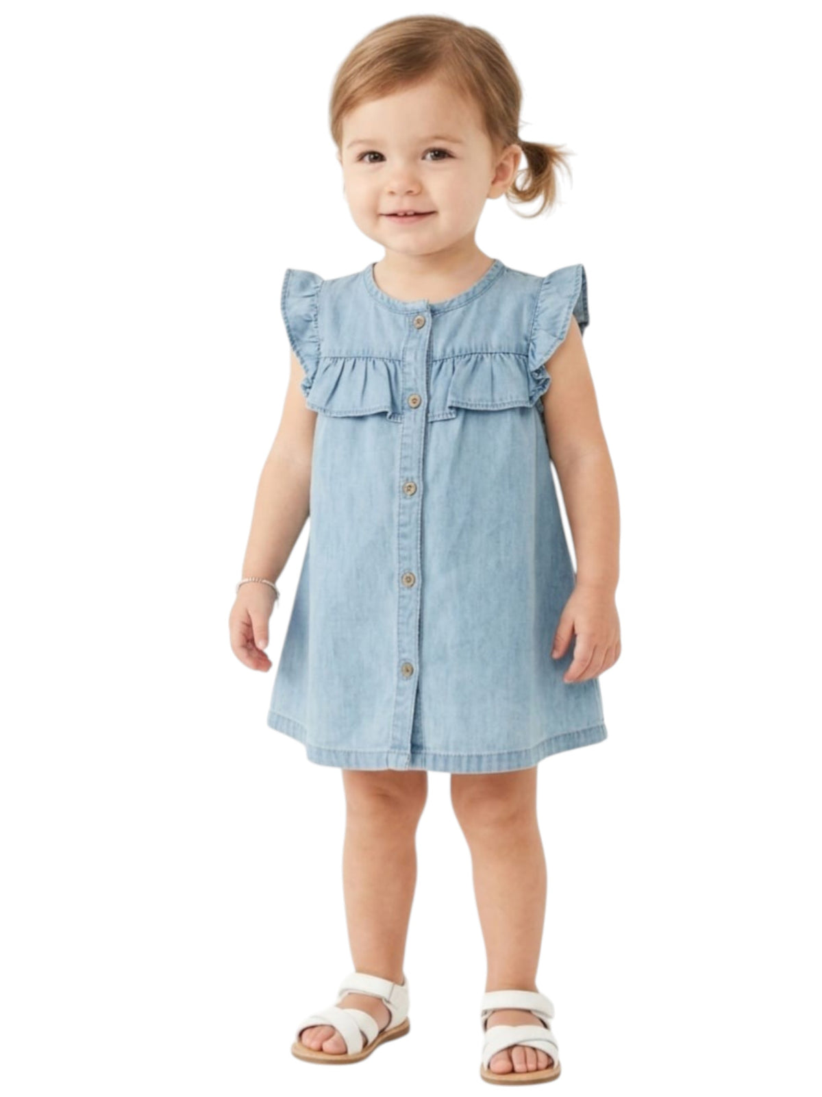 Image for Kids Girl's Plain Dress,Jeans Blue