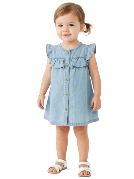 Image for Kids Girl's Plain Dress,Jeans Blue