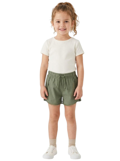 Image for Kids Girl's Plain Short,Olive