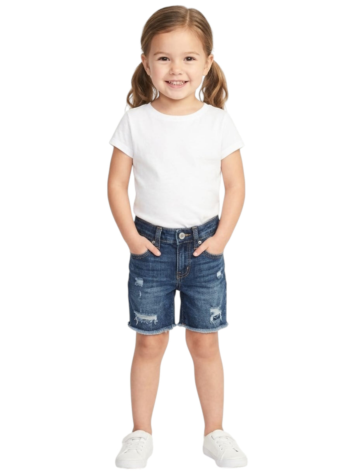 Image for Kids Girl's Ripped Jeans Short,Blue