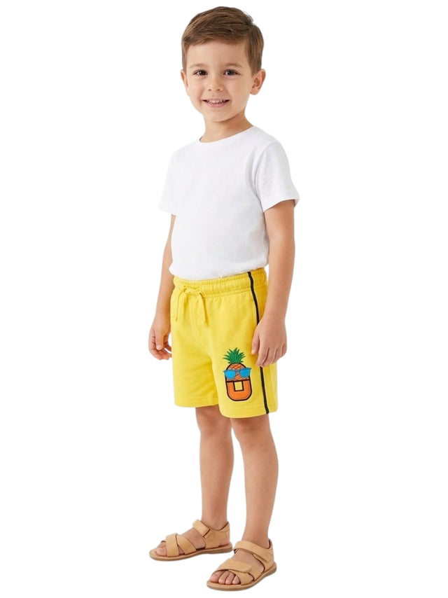 Image for Kids Boy's Embroidered Short,Yellow