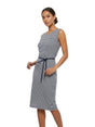 Image for Women's White Striped Dress,Navy