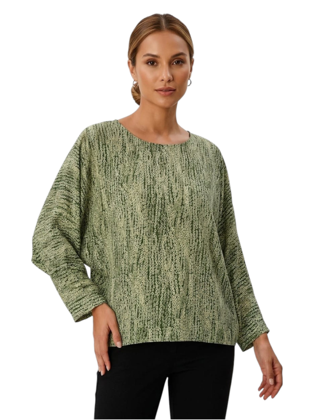 Image for Women's Printed Top,Green