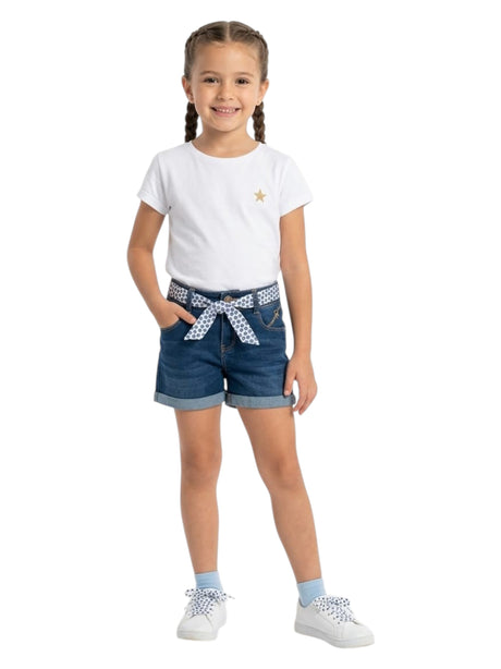 Image for Kids Girl's Plain Jeana Short&Belt,Navy