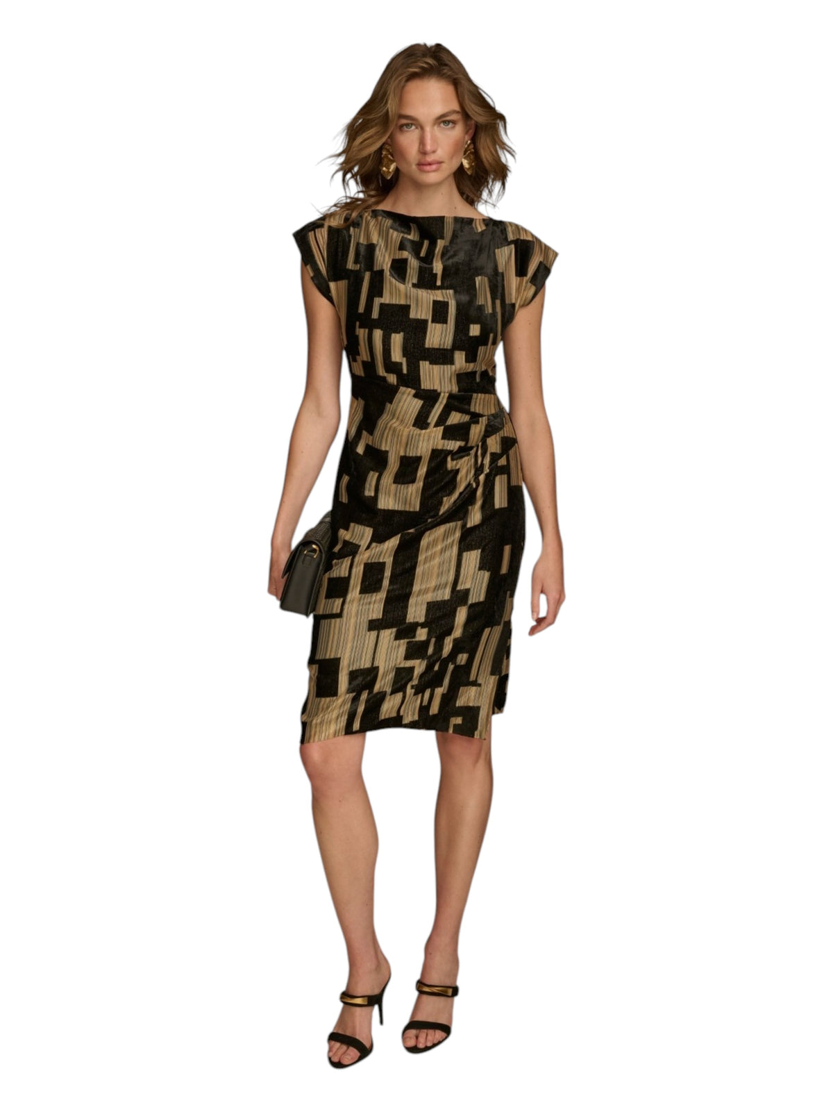 Image for Women's Shiny Colorblocked Dress,Black