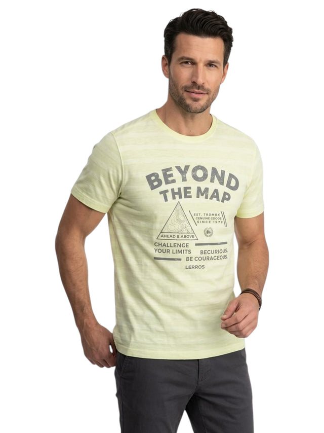 Image for Men's Printed Top,Lime Yellow