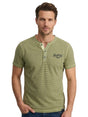 Image for Men's Navy Stripped Top,Lime Yellow