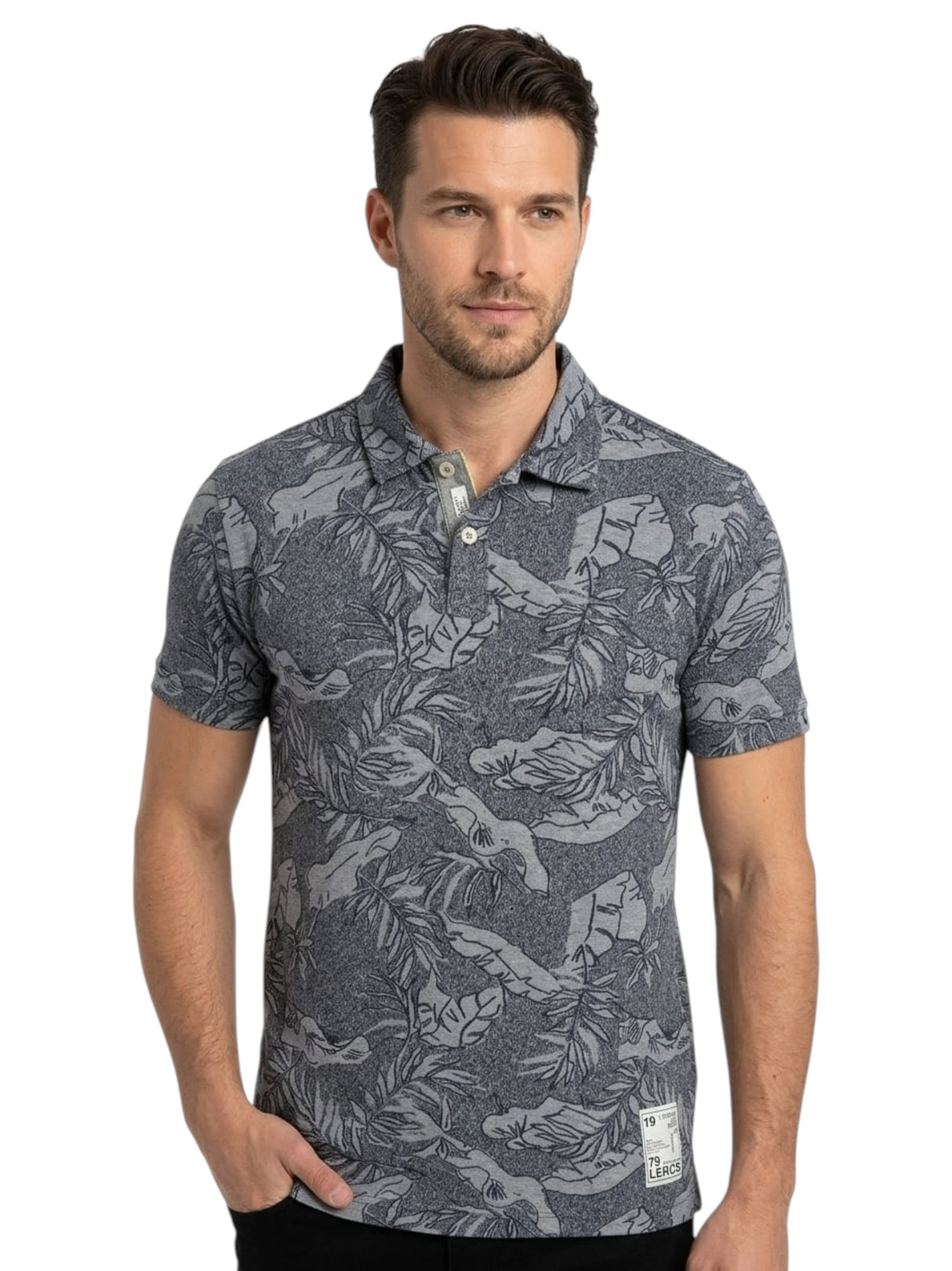 Image for Men's Printed Knitted Top,Grey