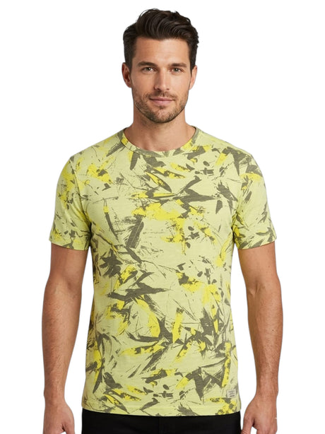 Image for Men's Printed Top,Lime Yellow