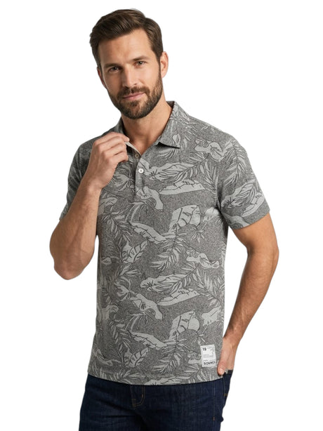 Image for Men's Printed Textured Top,Grey
