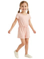 Image for Kids Girl's Shiny Heart Printed Jumpsuit,Light Pink