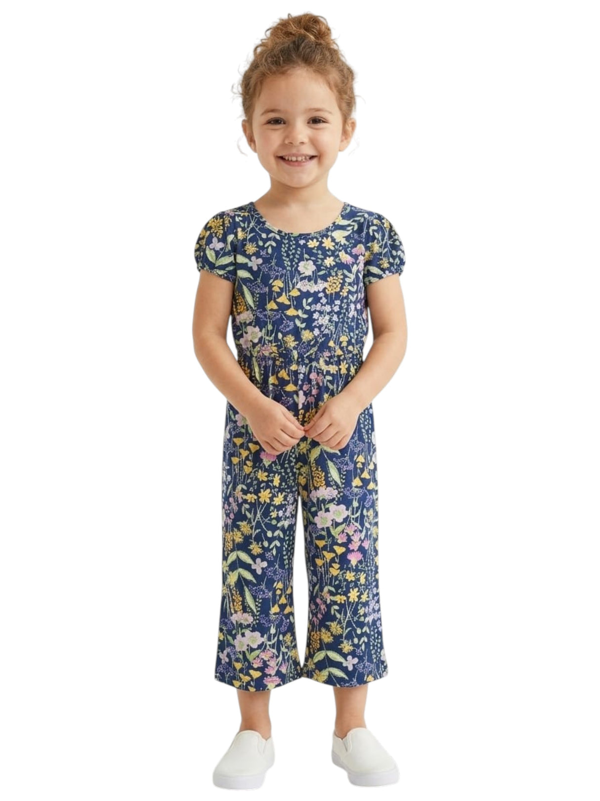 Image for Kids Girl's Printed Jumpsuit,Navy