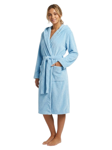 Image for Women's Faux Fur Sleepwear Robe&Belt,Blue